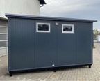 Sanitärcontainer 4 x 2 m mit Dusche und Doppel-WC – komplett ausgestatteter WC-Duschcontainer