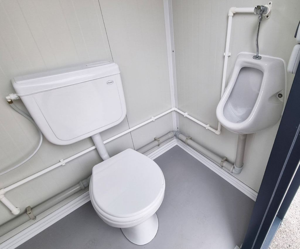 Sanitärcontainer - WC mit Waschbecken und Pissoir Anthrazit
